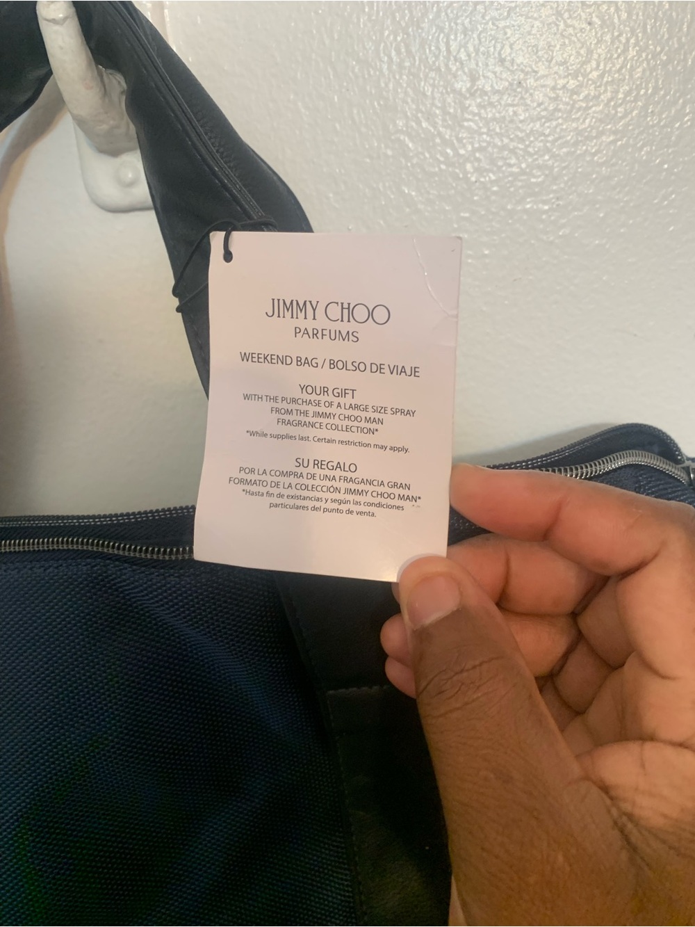 Jimmy Choo Navy and Black Weekend Duffel Bag